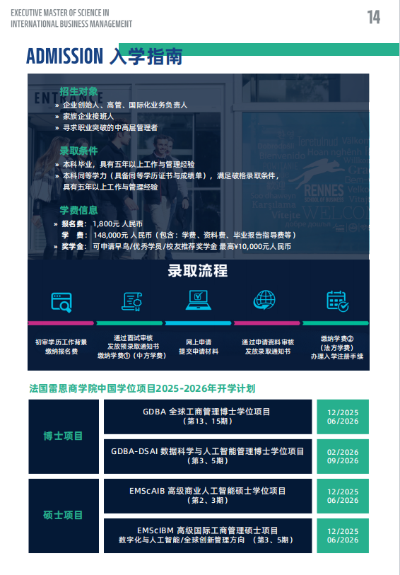 法國(guó)雷恩商學(xué)院-高級(jí)國(guó)際工商管理碩士